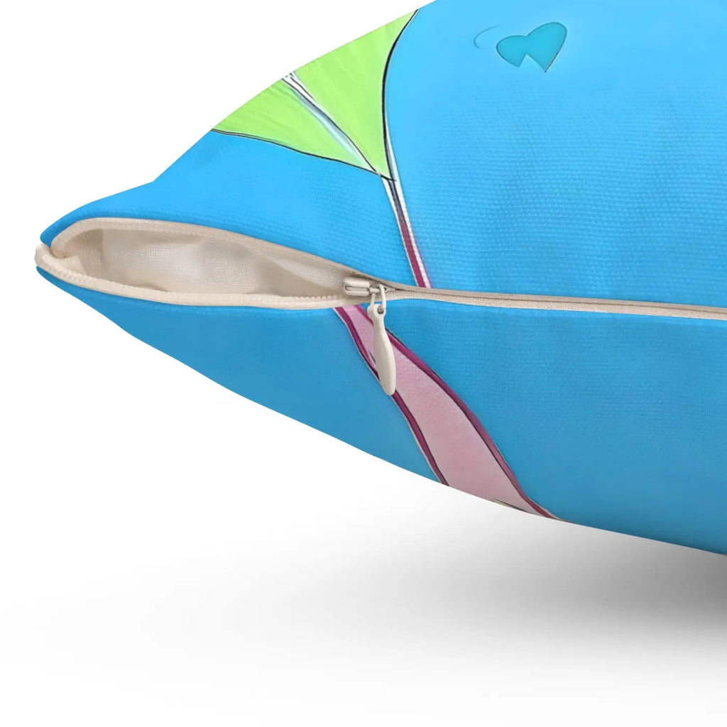 Pink Hearts Polyester Square Pillow - Spun Polyester Decor - DipaliZ