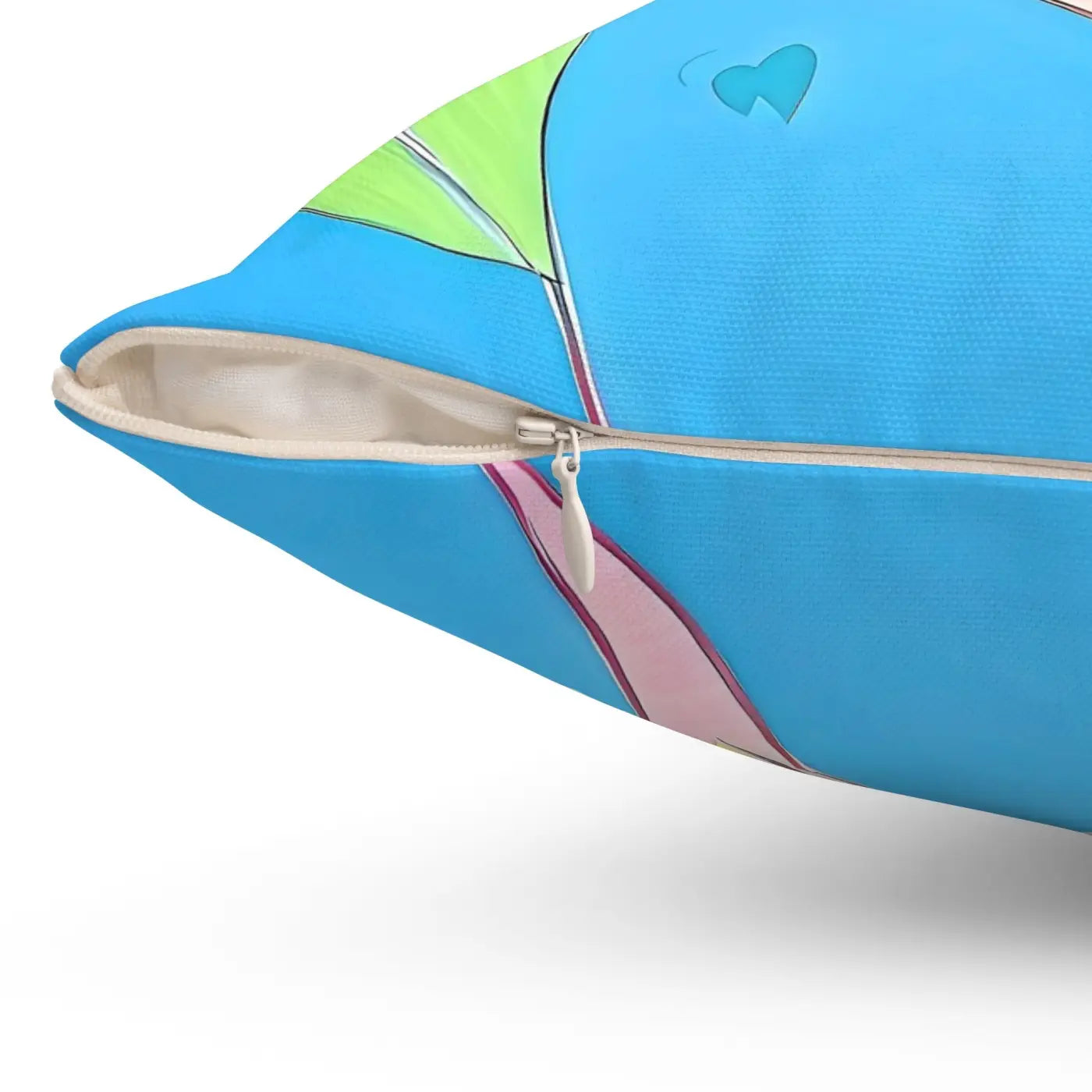 Pink Hearts Polyester Square Pillow - Spun Polyester Decor - DipaliZ