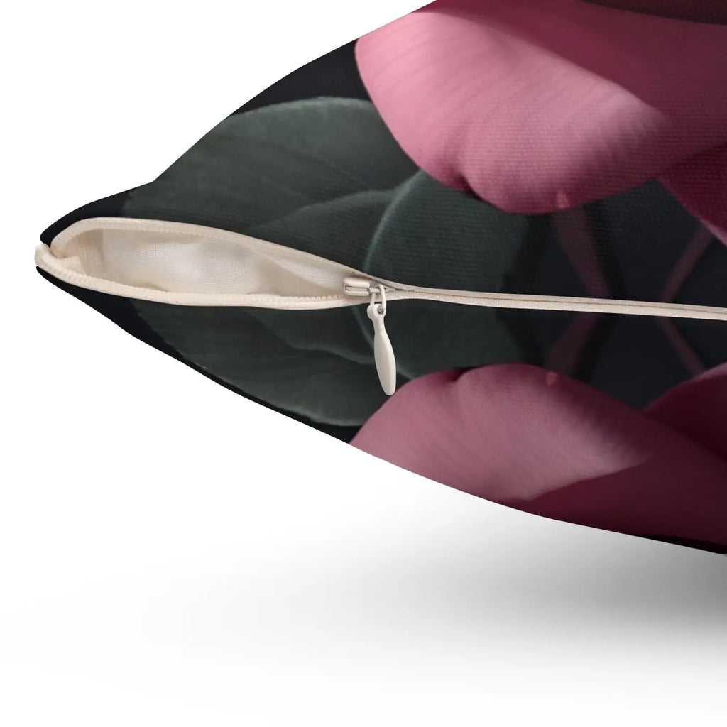 Pink Rose Throw Pillow - Polyester Square Design - DipaliZ