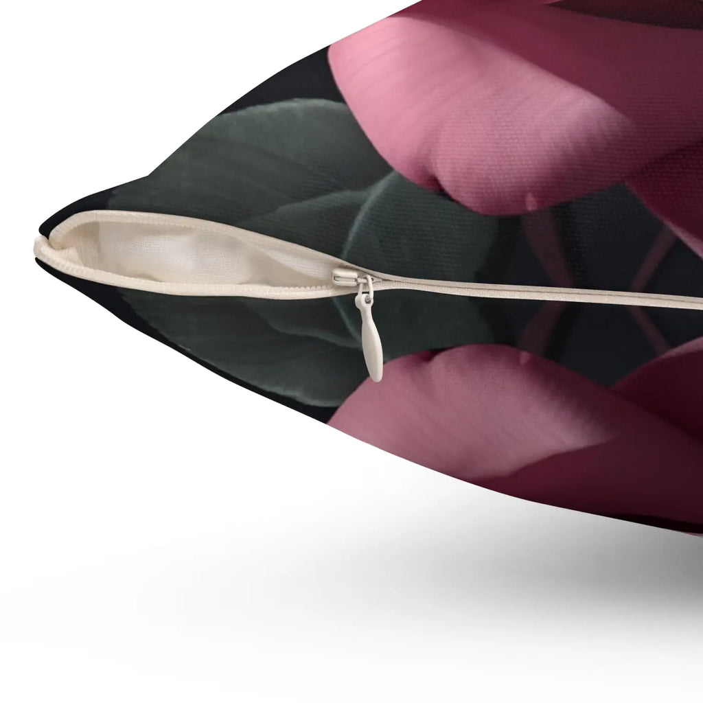 Pink Rose Throw Pillow - Polyester Square Design - DipaliZ