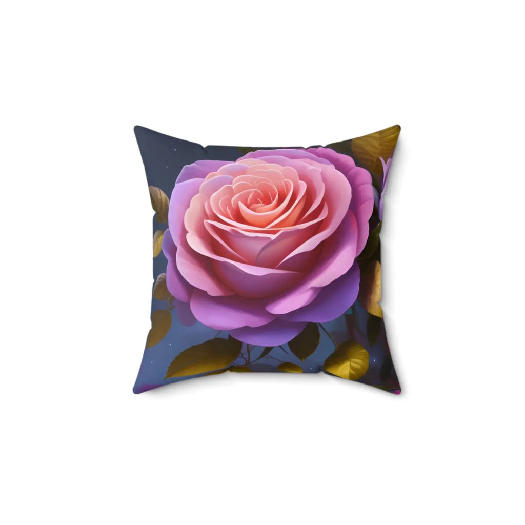Pink Roses Flower Pillow - Spun Polyester Square - DipaliZ