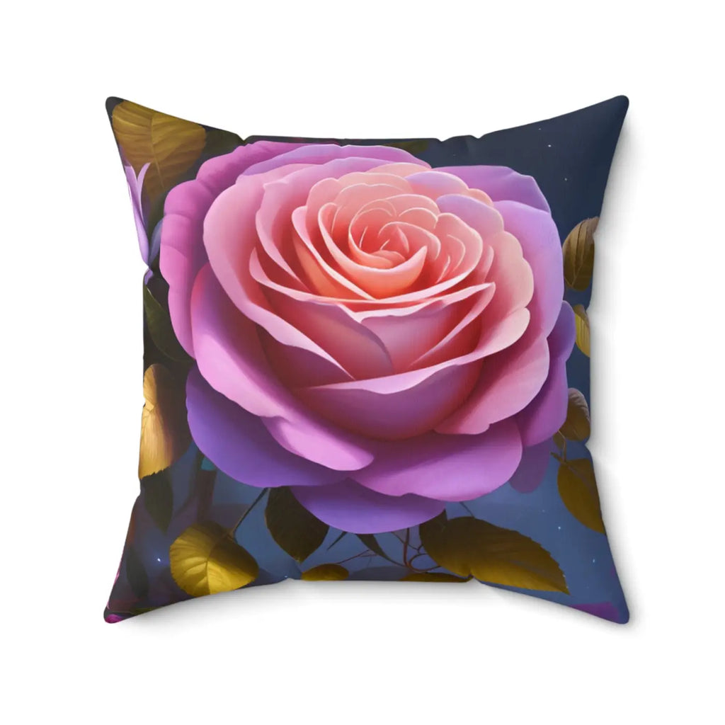 Pink Roses Flower Pillow - Spun Polyester Square - DipaliZ
