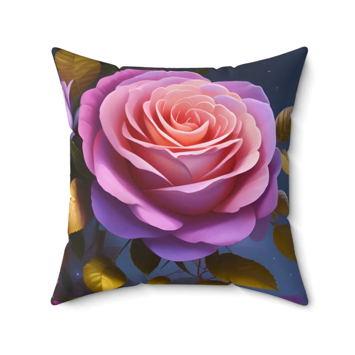 Pink Roses Flower Pillow - Spun Polyester Square - DipaliZ