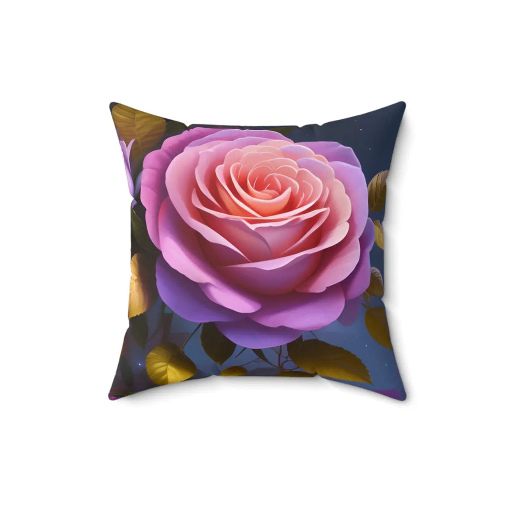 Pink Roses Flower Pillow - Spun Polyester Square - DipaliZ