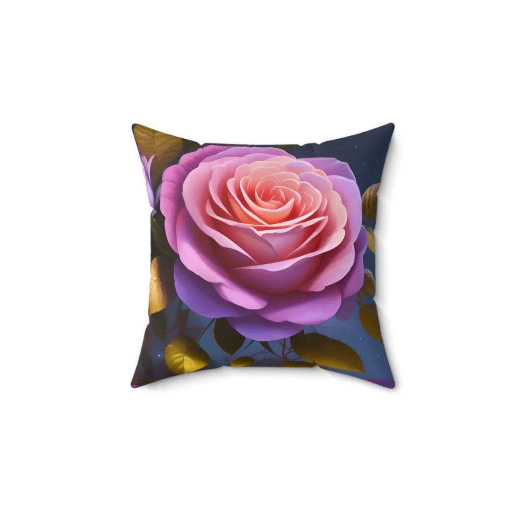 Pink Roses Flower Pillow - Spun Polyester Square - DipaliZ