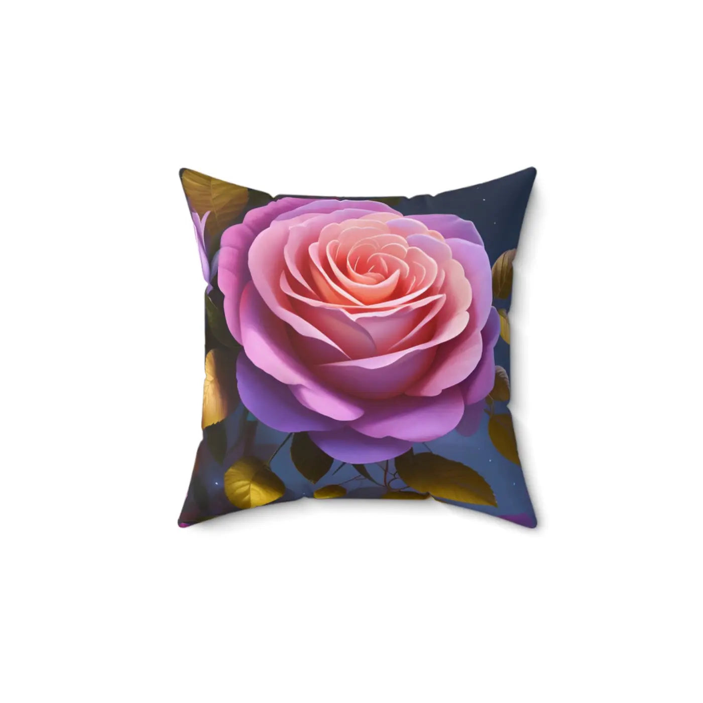 Pink Roses Flower Pillow - Spun Polyester Square - DipaliZ