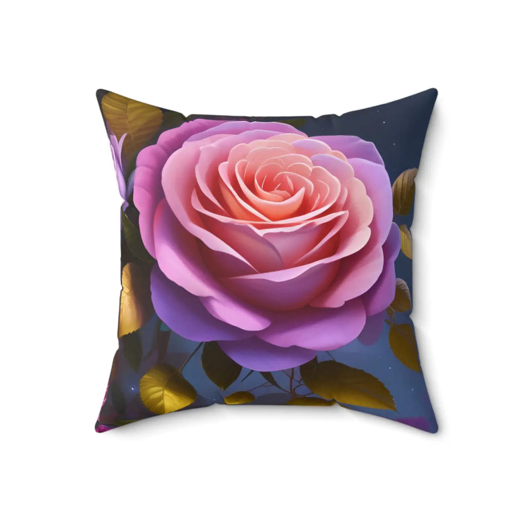 Pink Roses Flower Pillow - Spun Polyester Square - DipaliZ