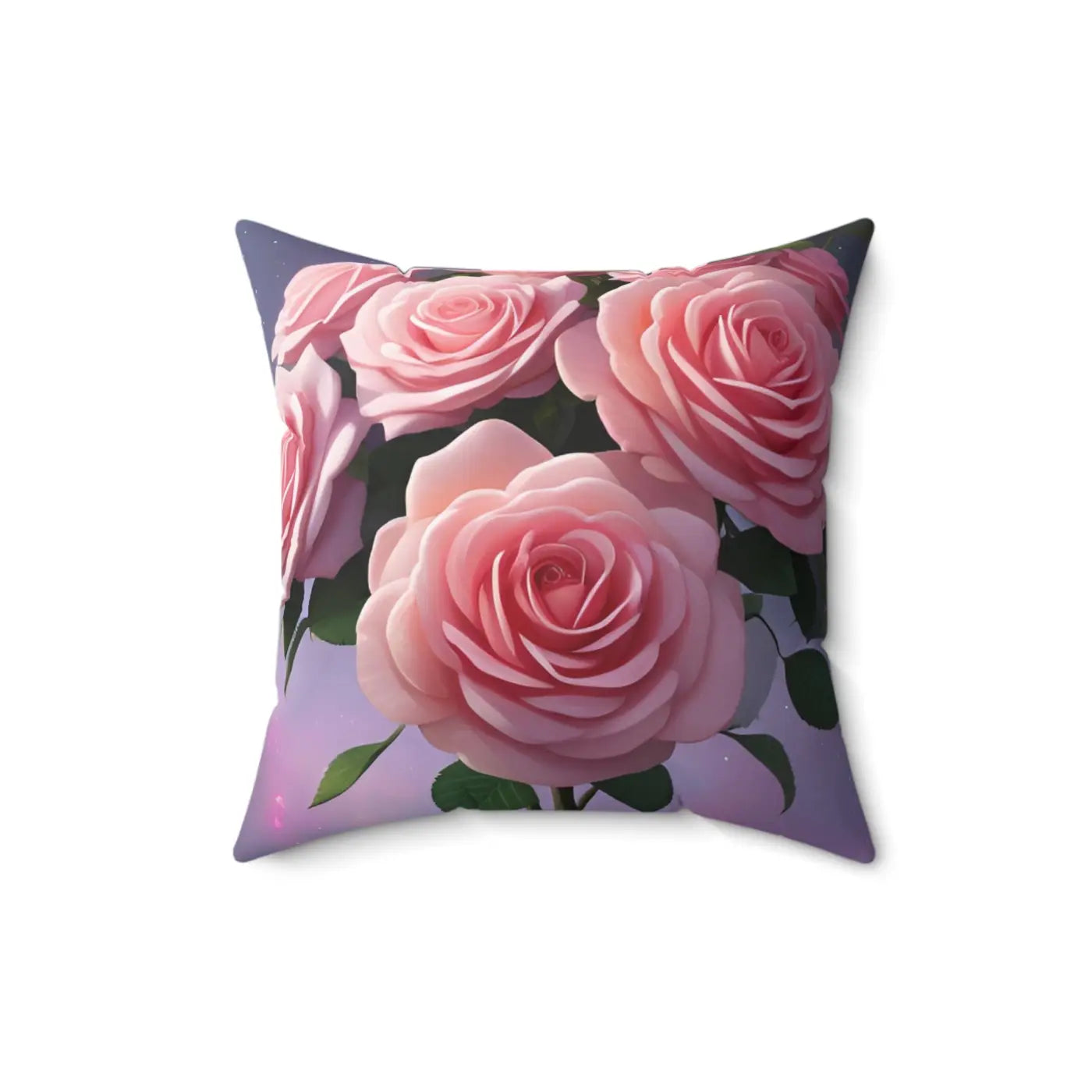 Rose Throw Pillow - Vibrant Pink Roses Flower Design - DipaliZ