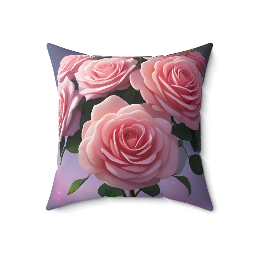 Rose Throw Pillow - Vibrant Pink Roses Flower Design - DipaliZ