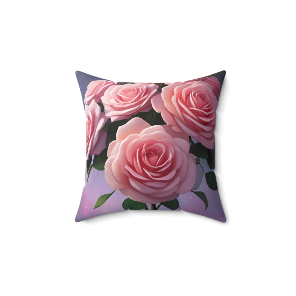 Rose Throw Pillow - Vibrant Pink Roses Flower Design - DipaliZ