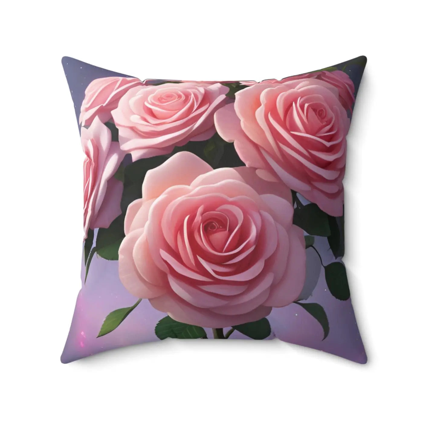 Rose Throw Pillow - Vibrant Pink Roses Flower Design - DipaliZ
