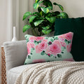 Pink Roses Spun Polyester Lumbar Pillow - Home Decor - DipaliZ