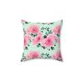 Pink Roses Throw Pillow - Polyester Square Design - DipaliZ