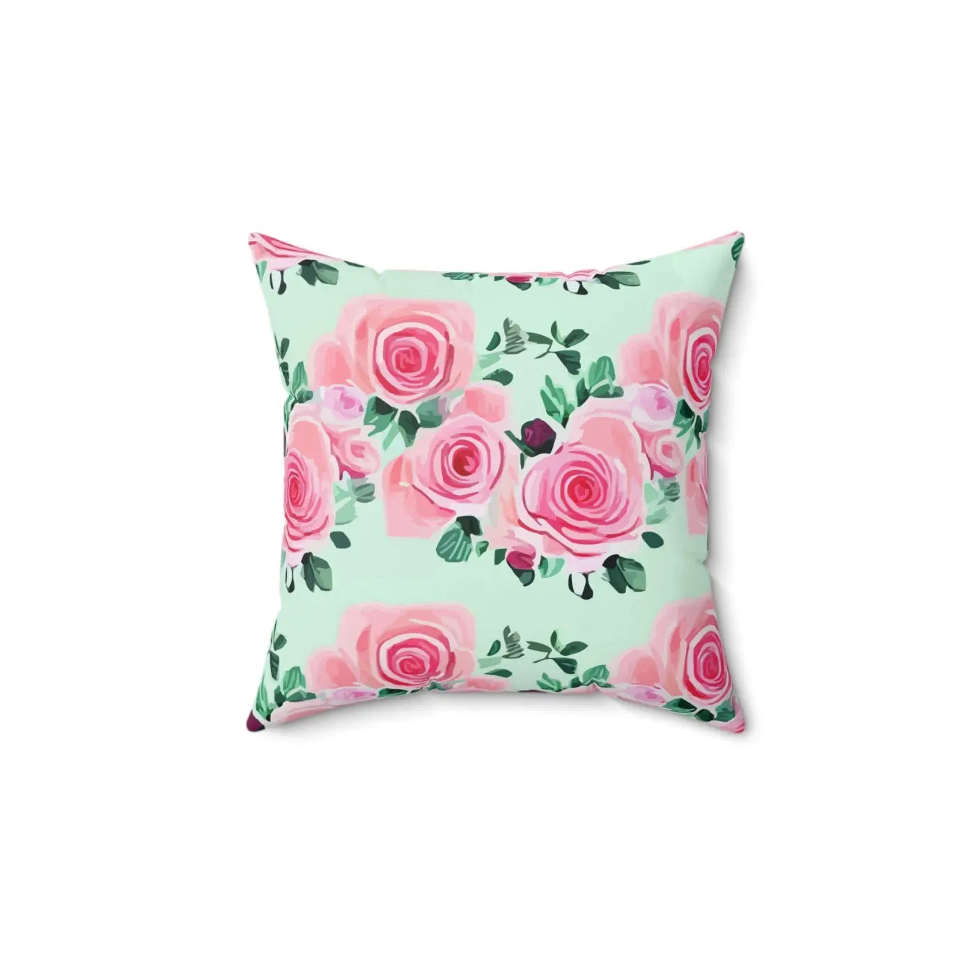 Pink Roses Throw Pillow - Polyester Square Design - DipaliZ