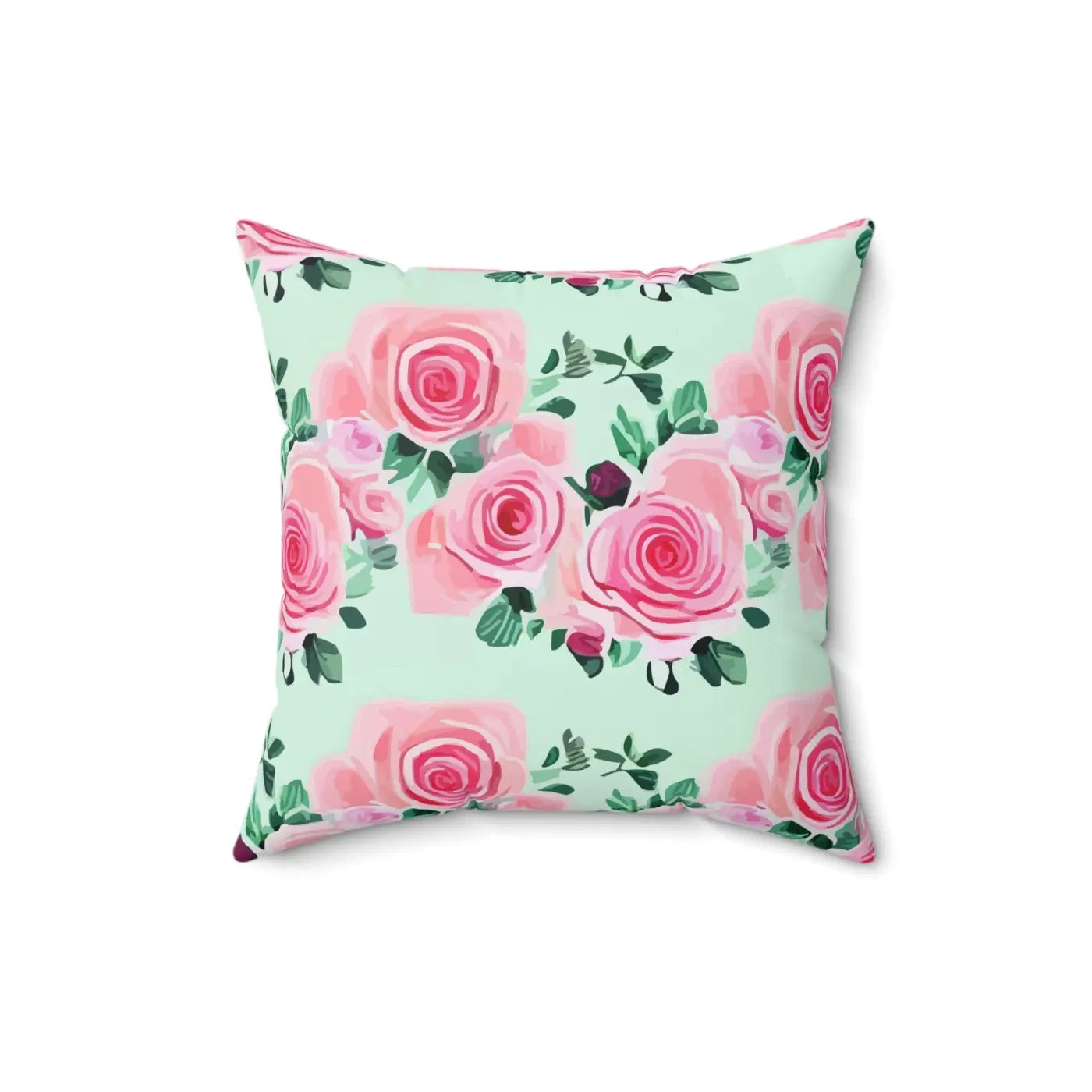 Pink Roses Throw Pillow - Polyester Square Design - DipaliZ