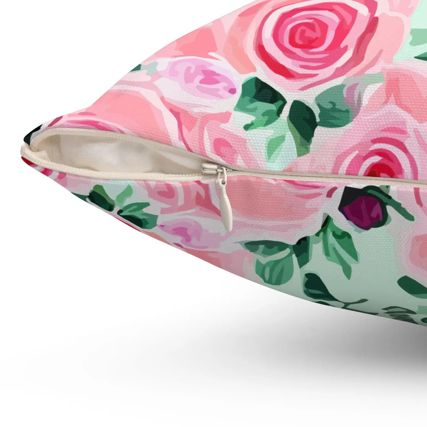 Pink Roses Throw Pillow - Polyester Square Design - DipaliZ