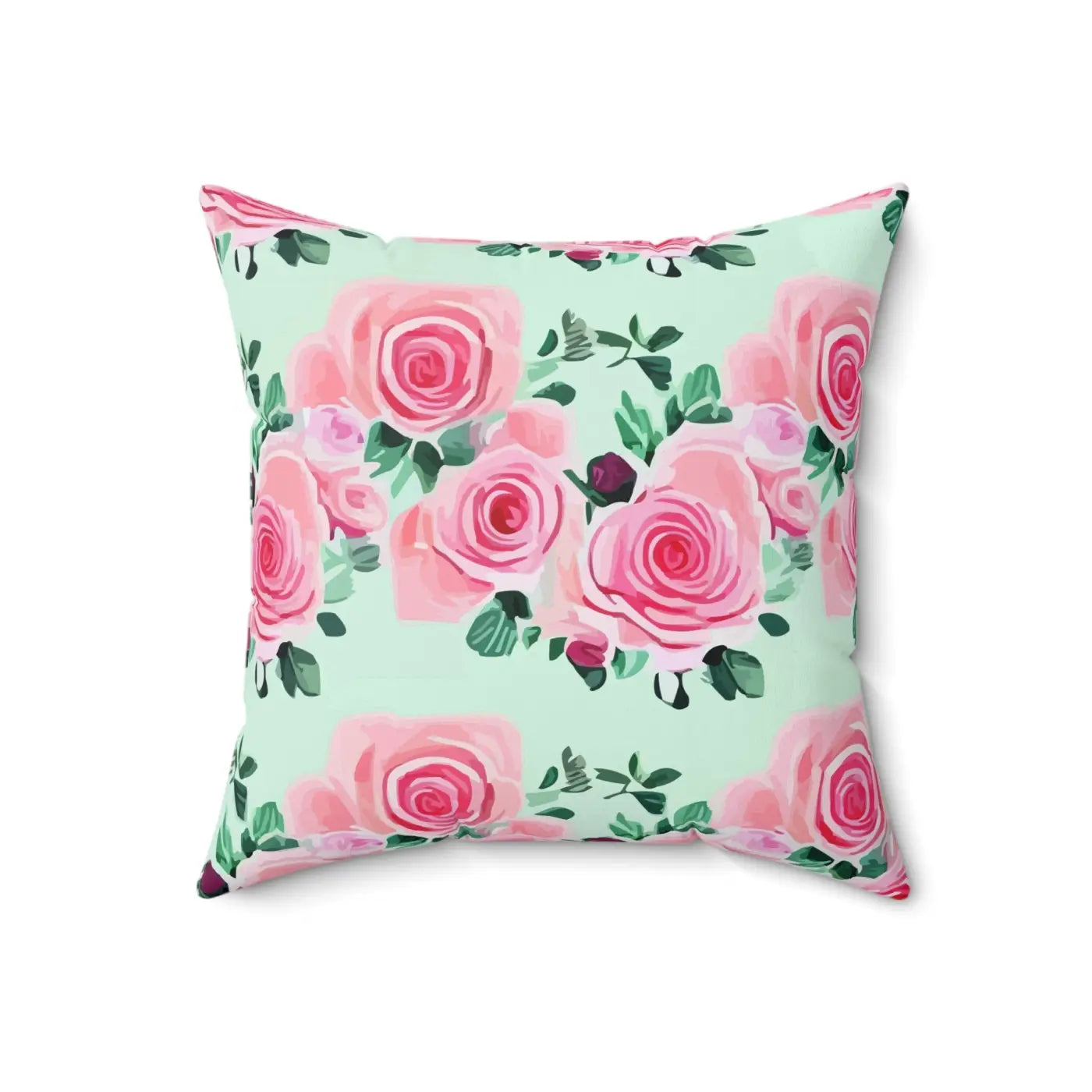 Pink Roses Throw Pillow - Polyester Square Design - DipaliZ