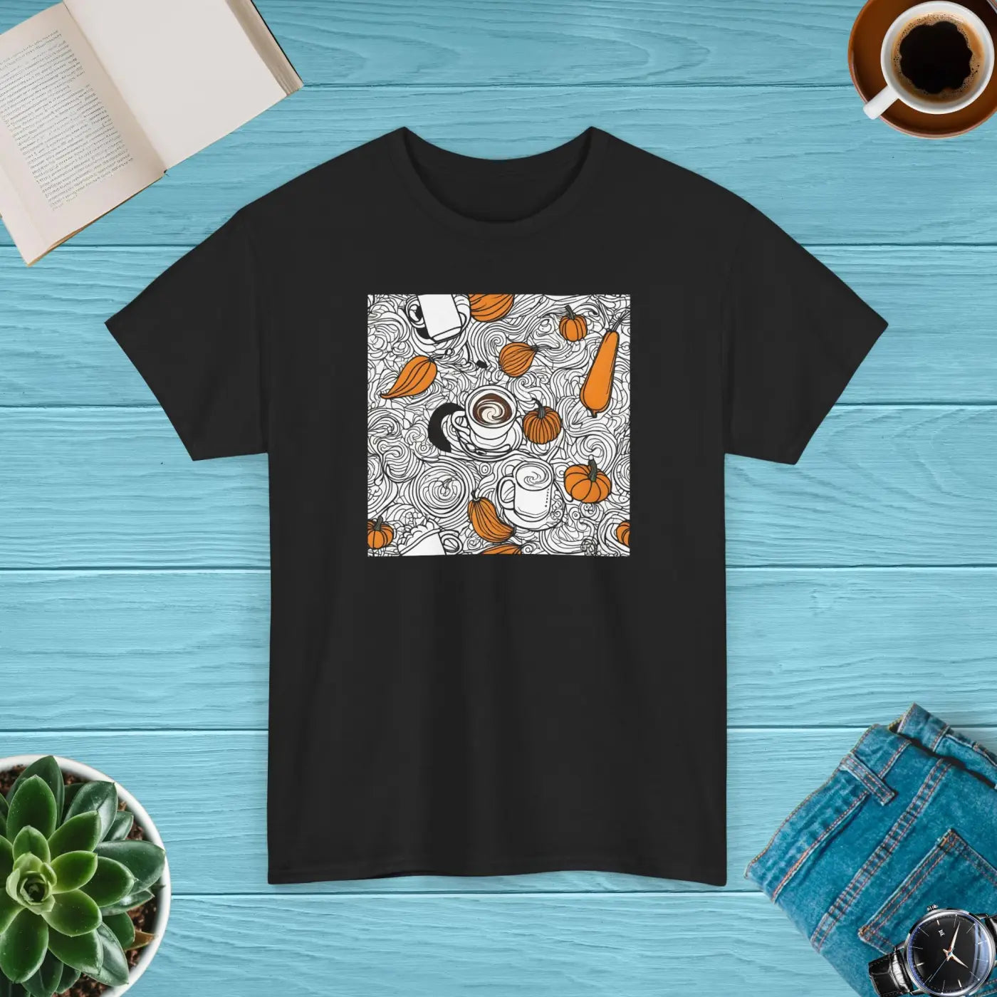 Pumpkin Spice Latte Deluxe T Shirt - Unisex Heavy Cotton - DipaliZ