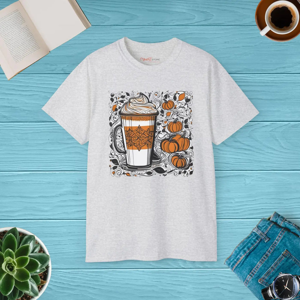 Unisex Ultra Cotton Tee - Pumpkin Spice Latte Design - DipaliZ