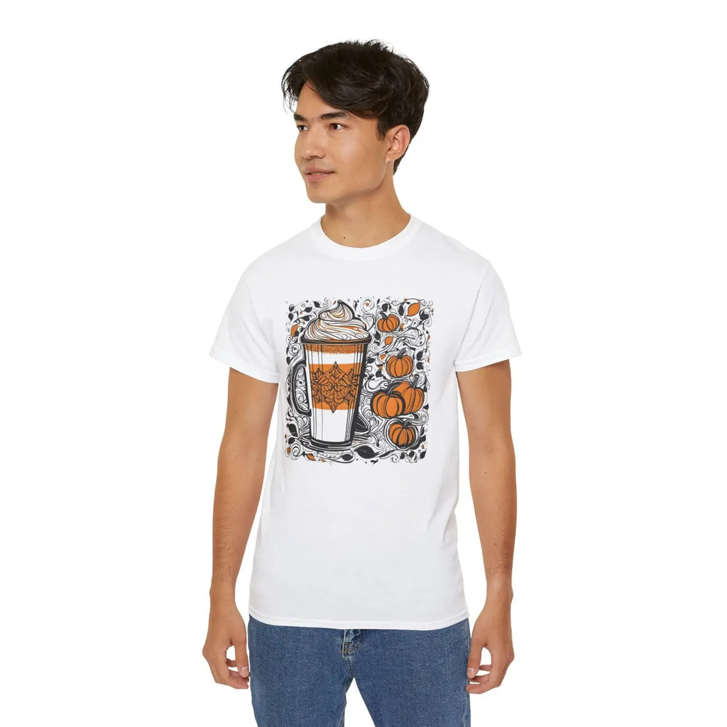 Unisex Ultra Cotton Tee - Pumpkin Spice Latte Design - DipaliZ