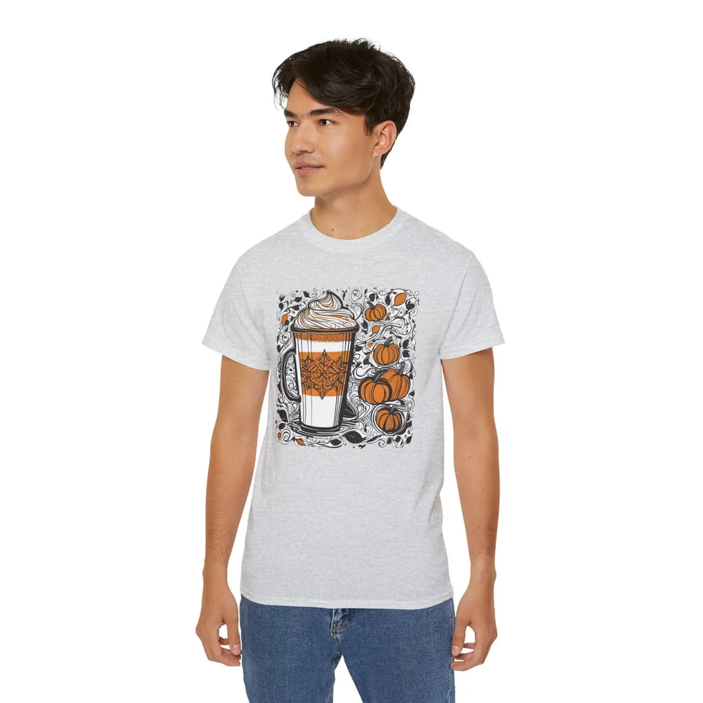 Unisex Ultra Cotton Tee - Pumpkin Spice Latte Design - DipaliZ