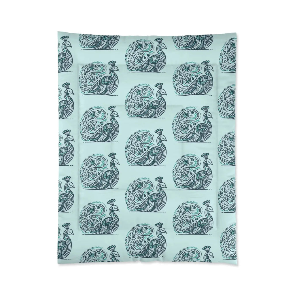 Peacock Comforter - Dreamy Purple Polyester Coziness - DipaliZ