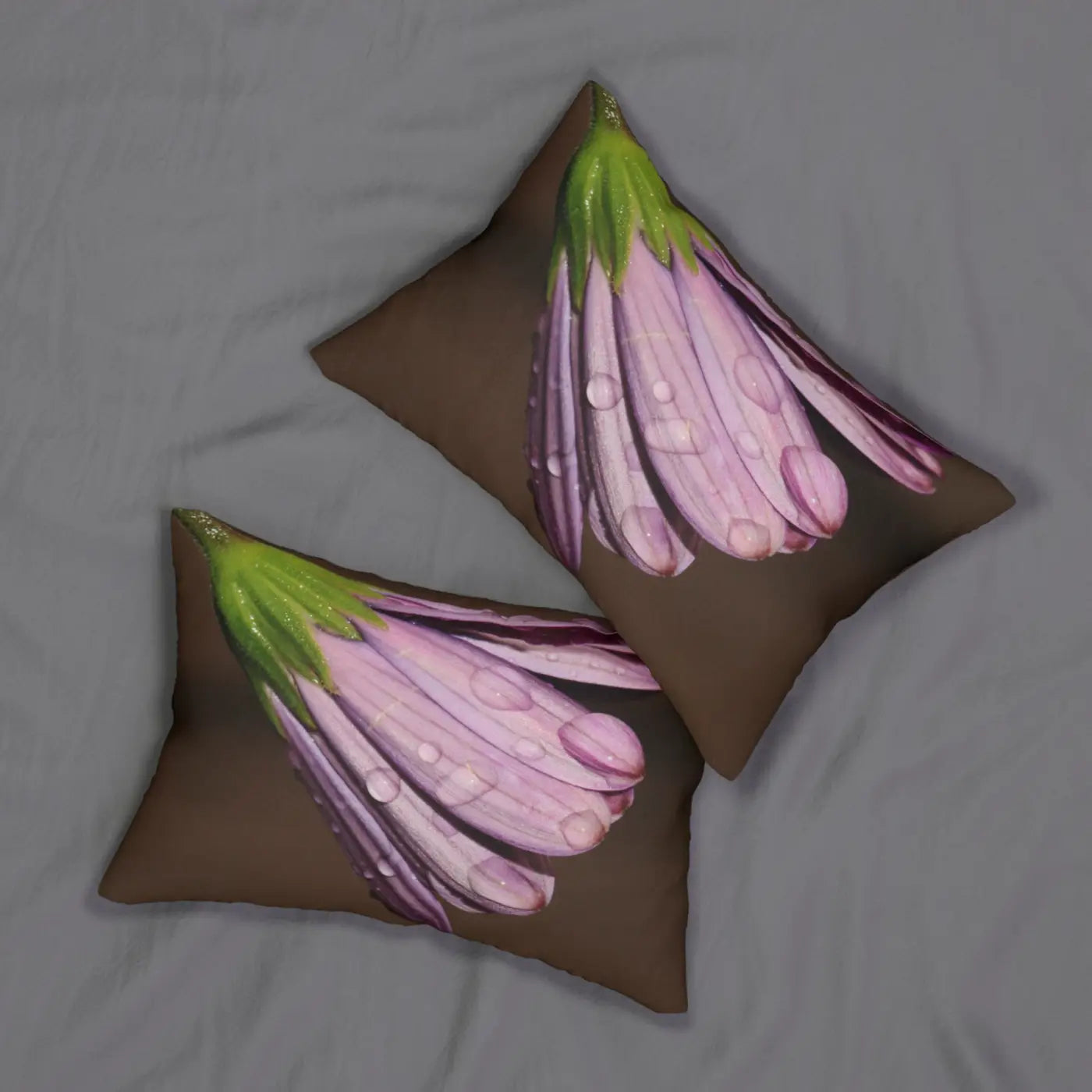 Purple Daisy Pillow - Spun Polyester Lumbar - DipaliZ