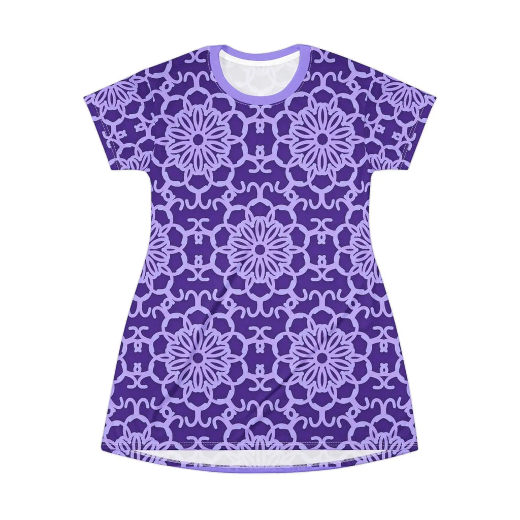 Blue Abstract Pattern Shirt Dress - Artistic Comfort - DipaliZ