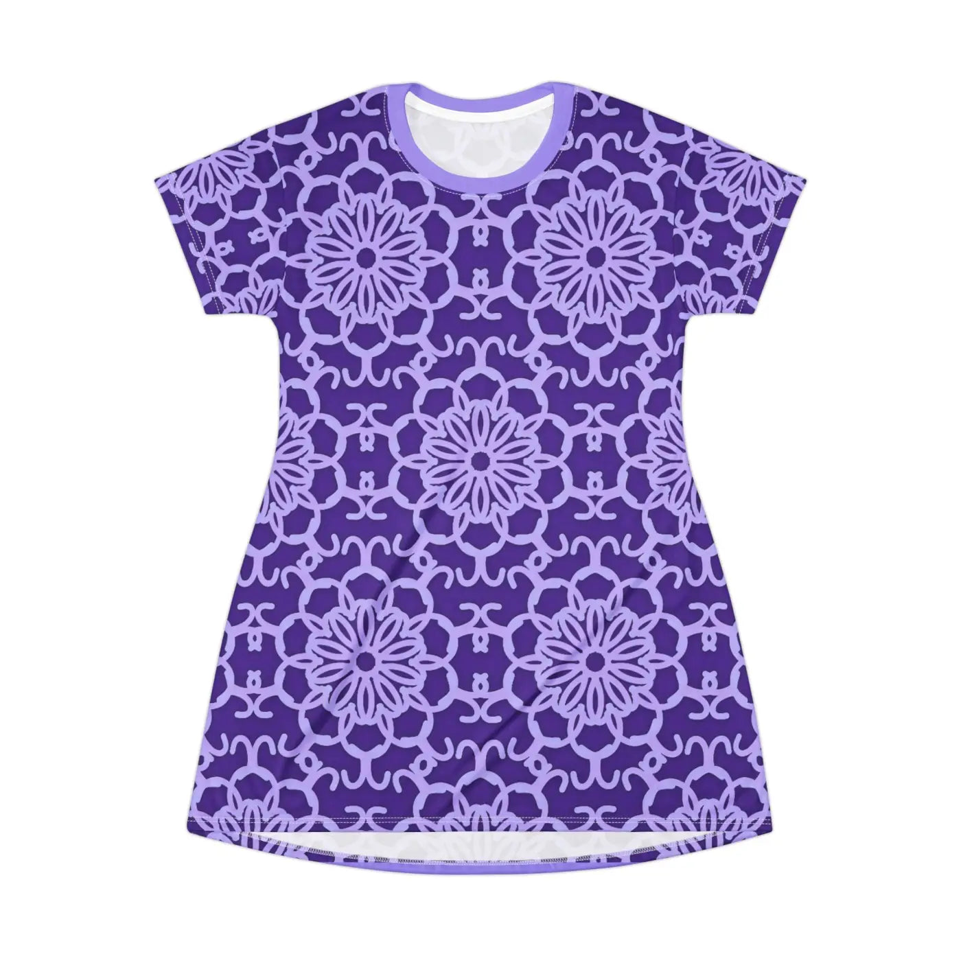 Blue Abstract Pattern Shirt Dress - Artistic Comfort - DipaliZ