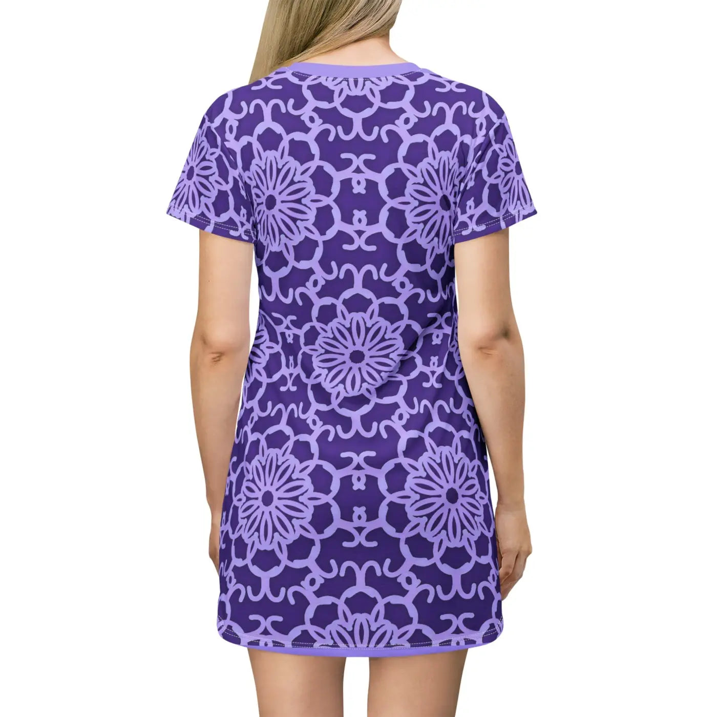 Blue Abstract Pattern Shirt Dress - Artistic Comfort - DipaliZ