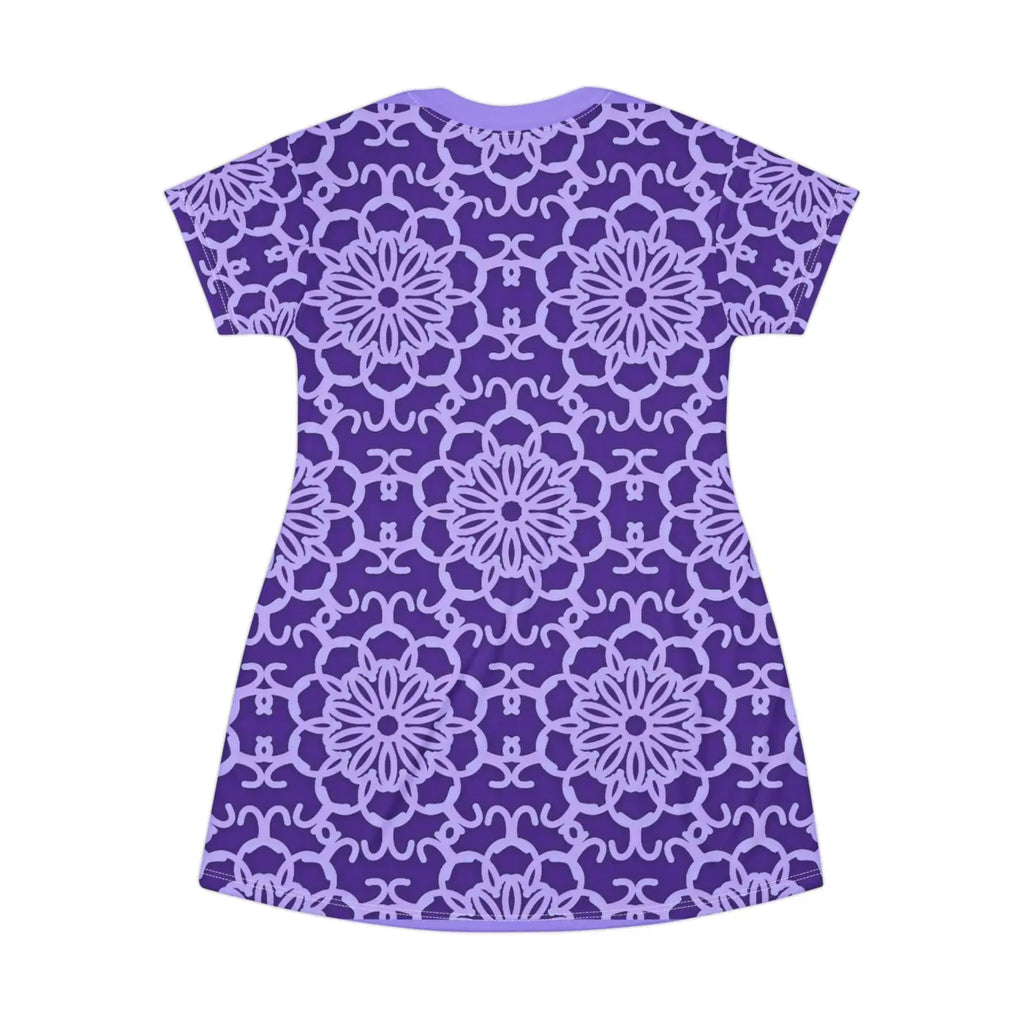 Blue Abstract Pattern Shirt Dress - Artistic Comfort - DipaliZ