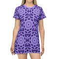Blue Abstract Pattern Shirt Dress - Artistic Comfort - DipaliZ