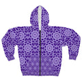 Unisex Zip Hoodie - Purple Abstract Pattern - DipaliZ