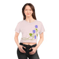 Purple Flowers AOP Crop Tee - Vibrant Vine Design - DipaliZ