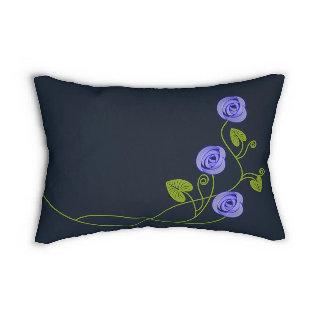 Purple Floral Spun Polyester Lumbar Pillow - Home Decor - DipaliZ