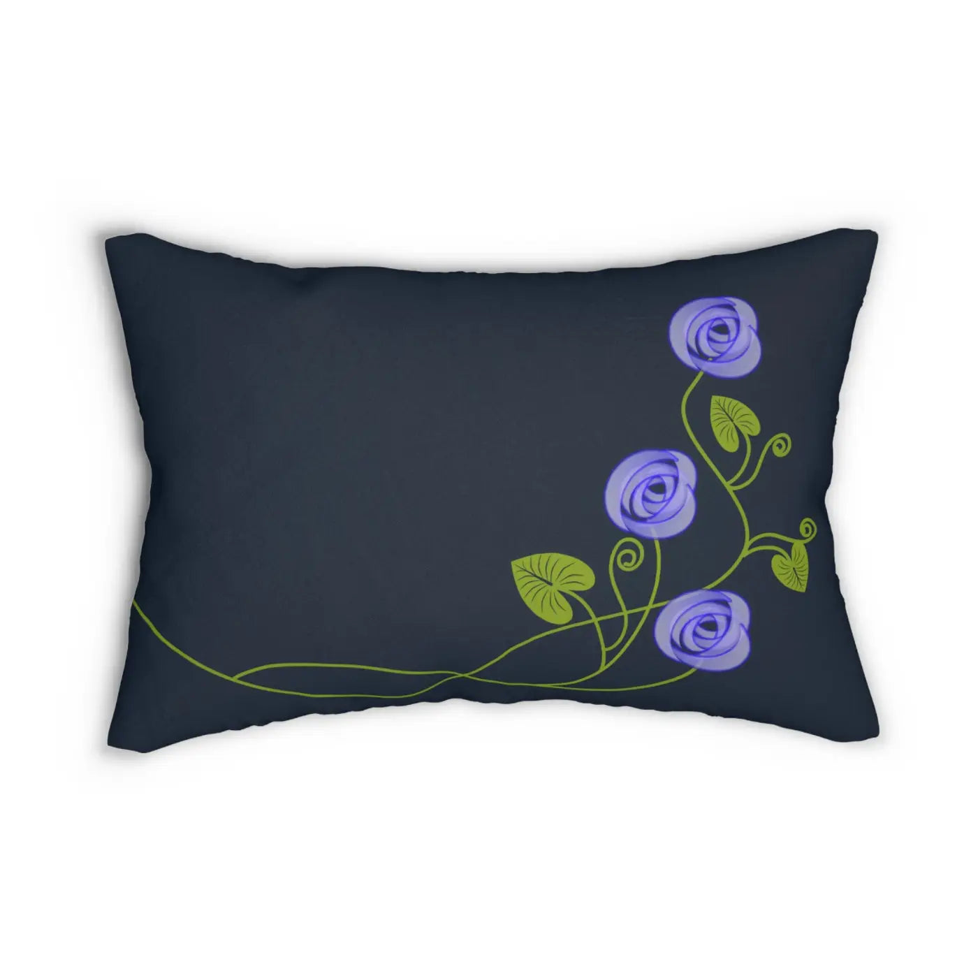 Purple Floral Spun Polyester Lumbar Pillow - Home Decor - DipaliZ