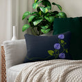 Purple Floral Spun Polyester Lumbar Pillow - Home Decor - DipaliZ
