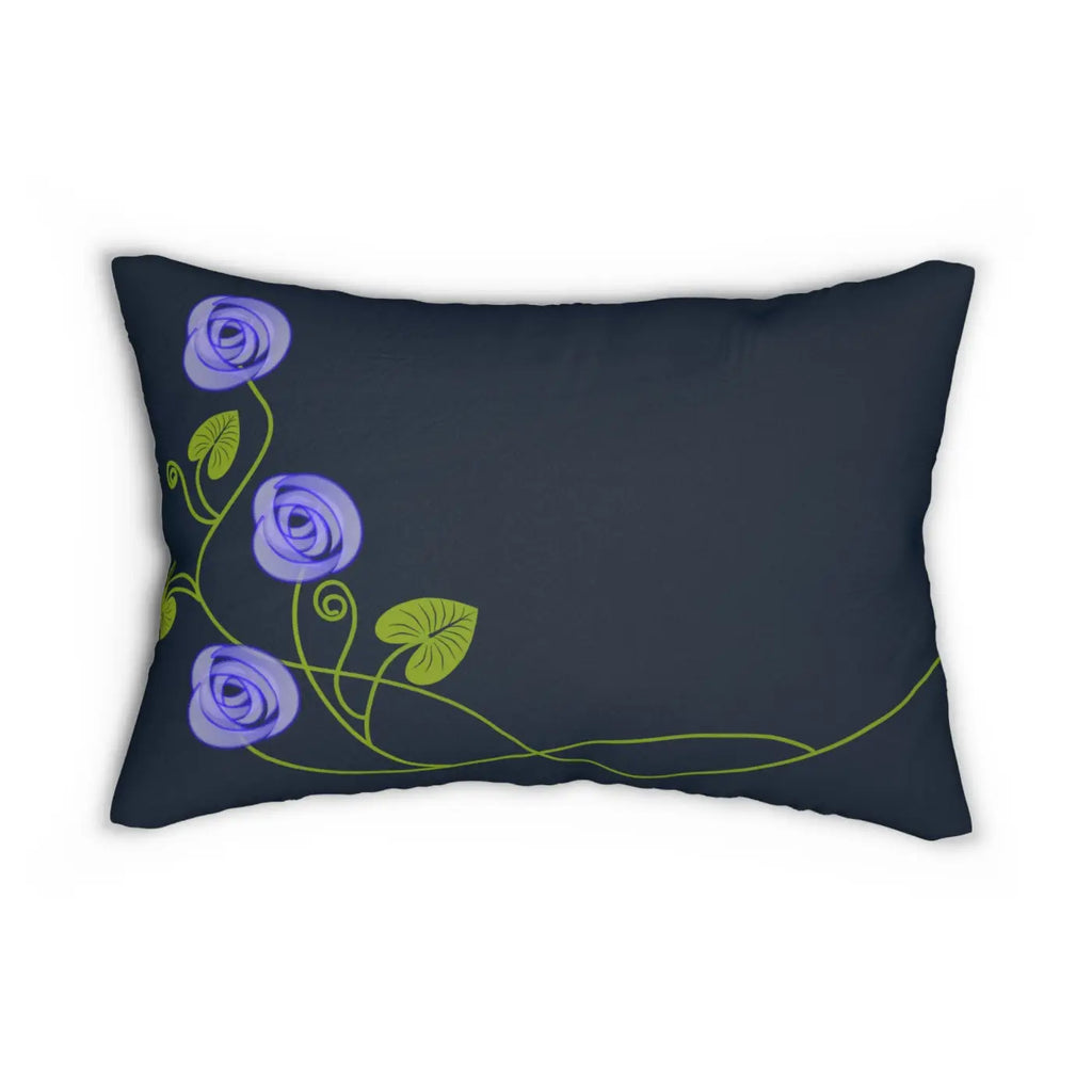 Purple Floral Spun Polyester Lumbar Pillow - Home Decor - DipaliZ