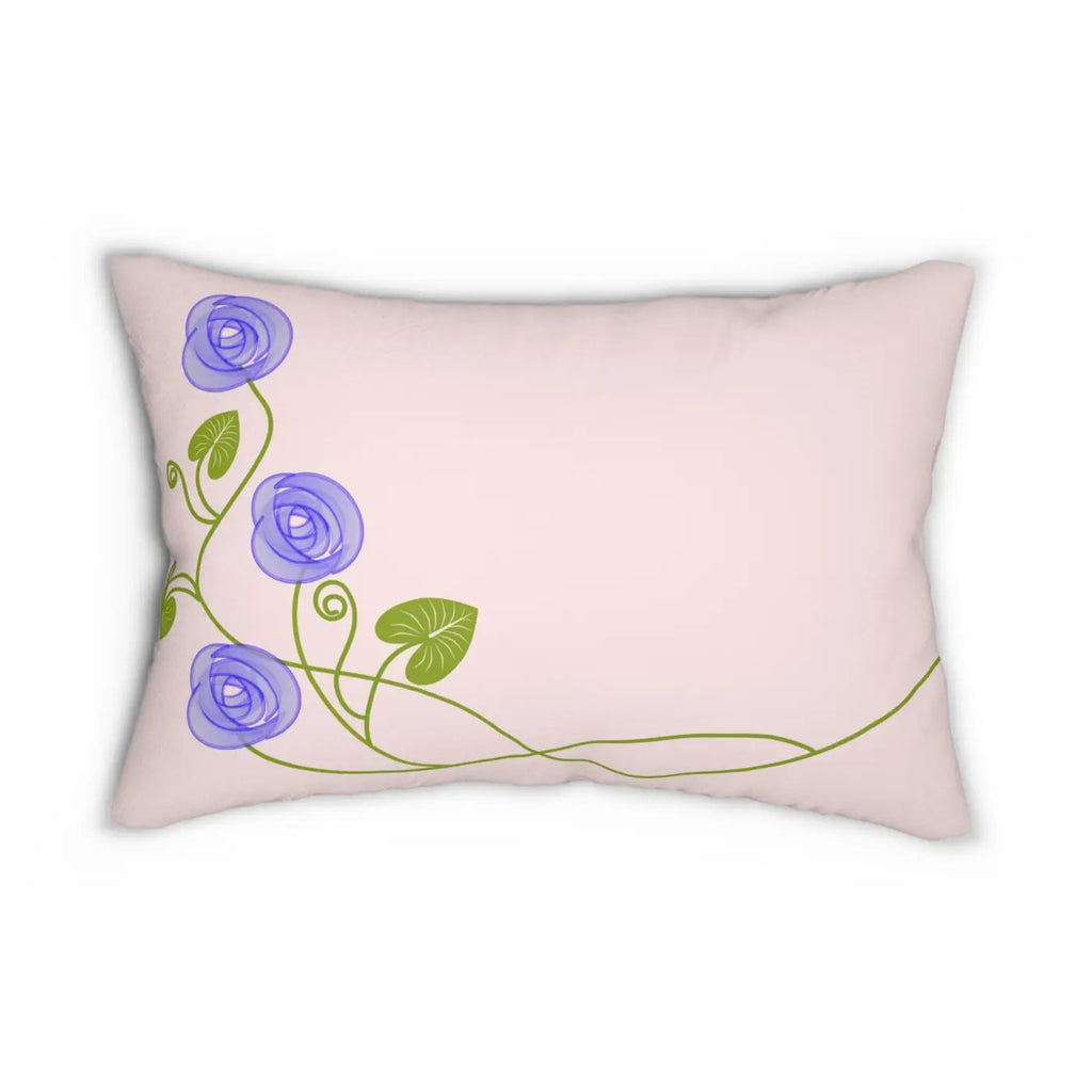 Purple Floral Spun Polyester Lumbar Pillow - Home Decor - DipaliZ