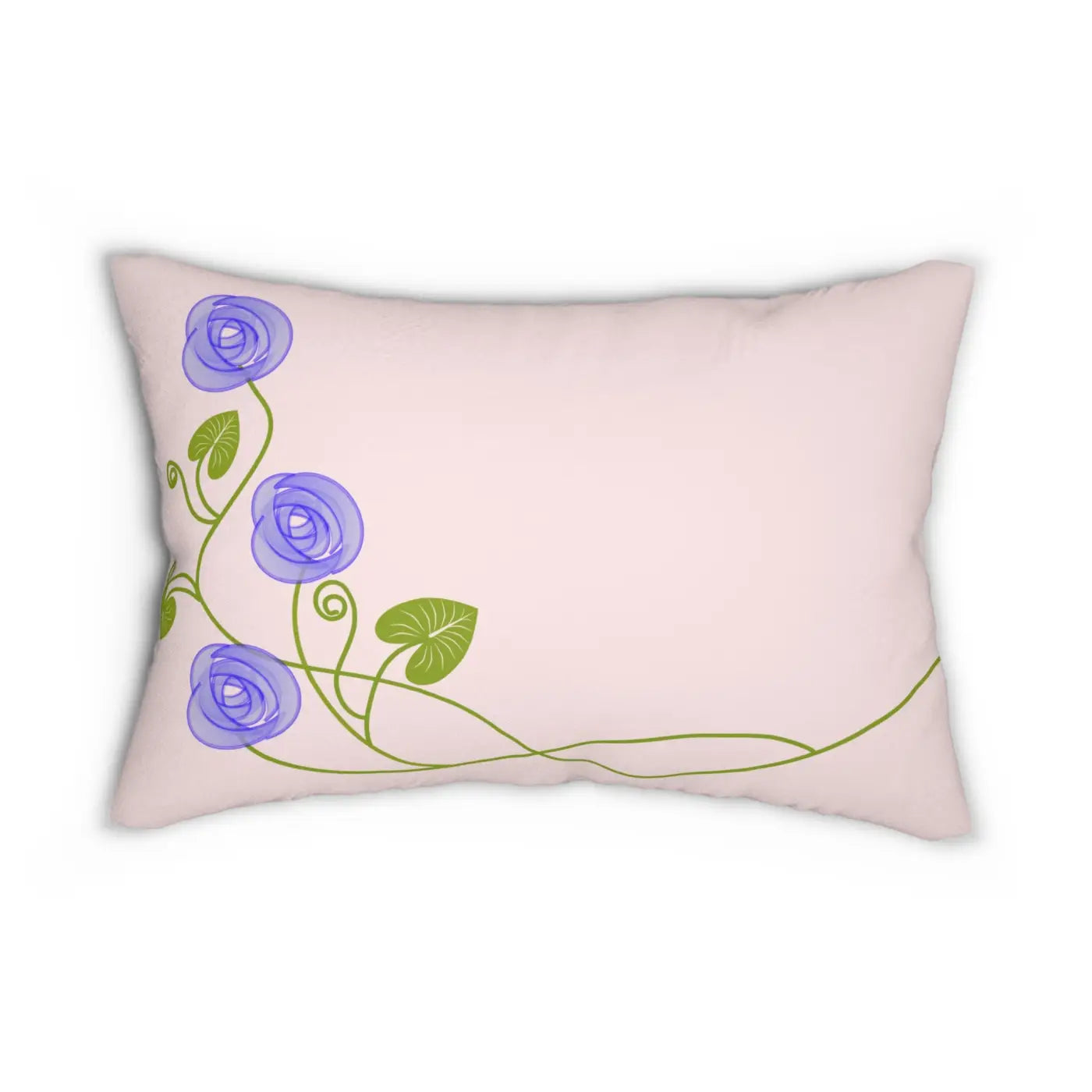 Purple Floral Spun Polyester Lumbar Pillow - Home Decor - DipaliZ