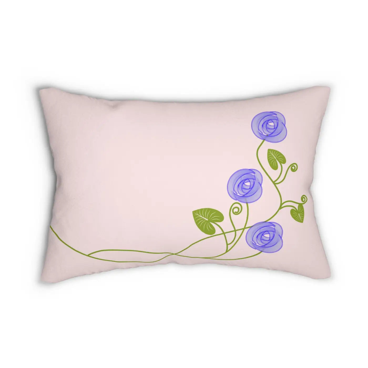 Purple Floral Spun Polyester Lumbar Pillow - Home Decor - DipaliZ
