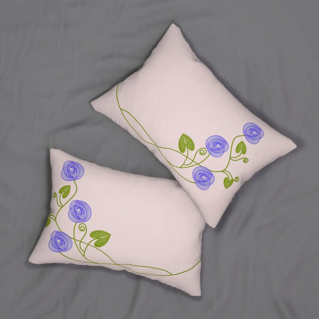 Purple Floral Spun Polyester Lumbar Pillow - Home Decor - DipaliZ