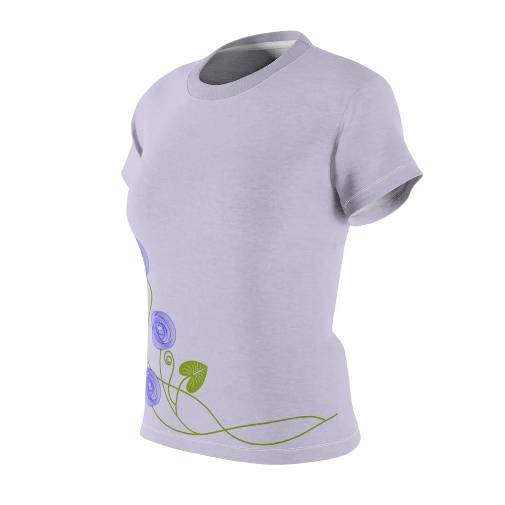 Purple Flowers Polyester Tee - Vibrant Floral Design - DipaliZ