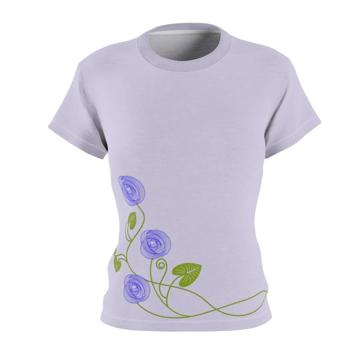 Purple Flowers Polyester Tee - Vibrant Floral Design - DipaliZ