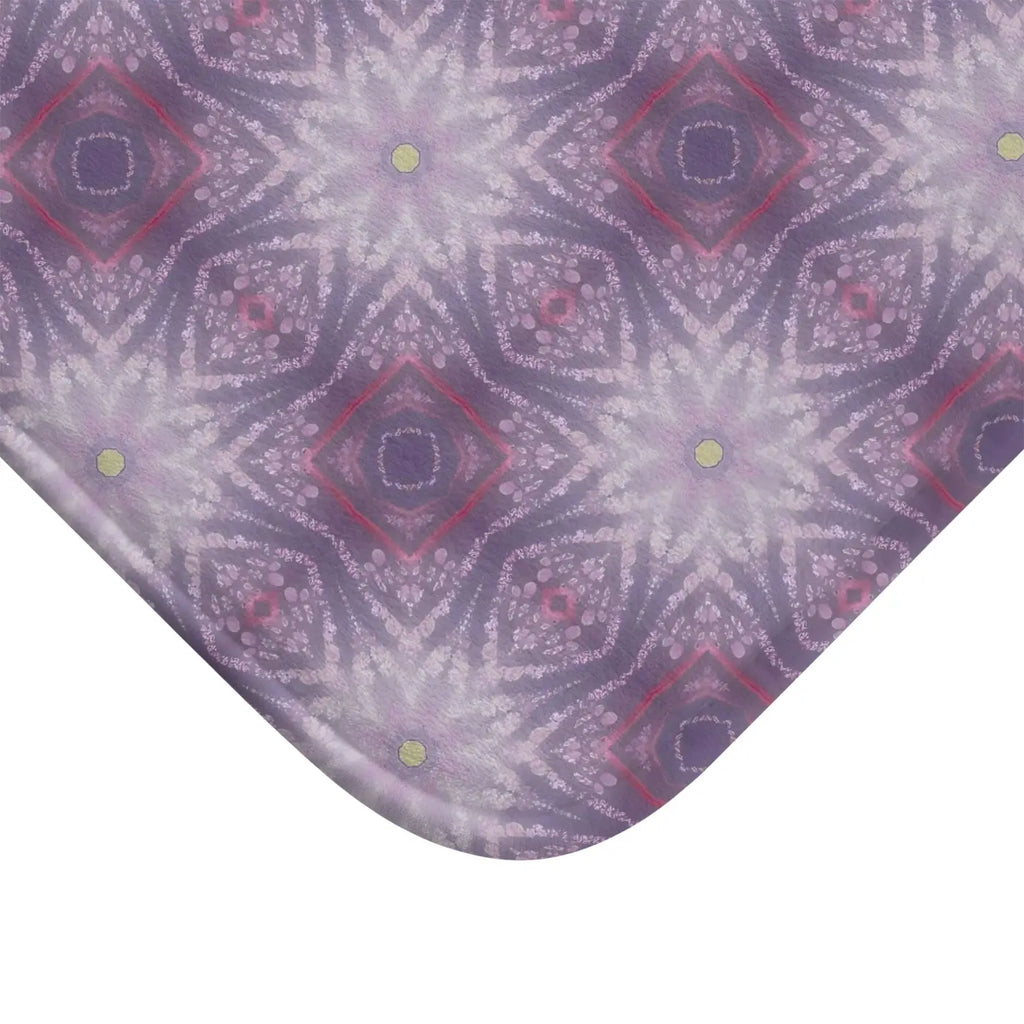 Purple Geometric Bath Mat - Elegant Bathroom Comfort - DipaliZ