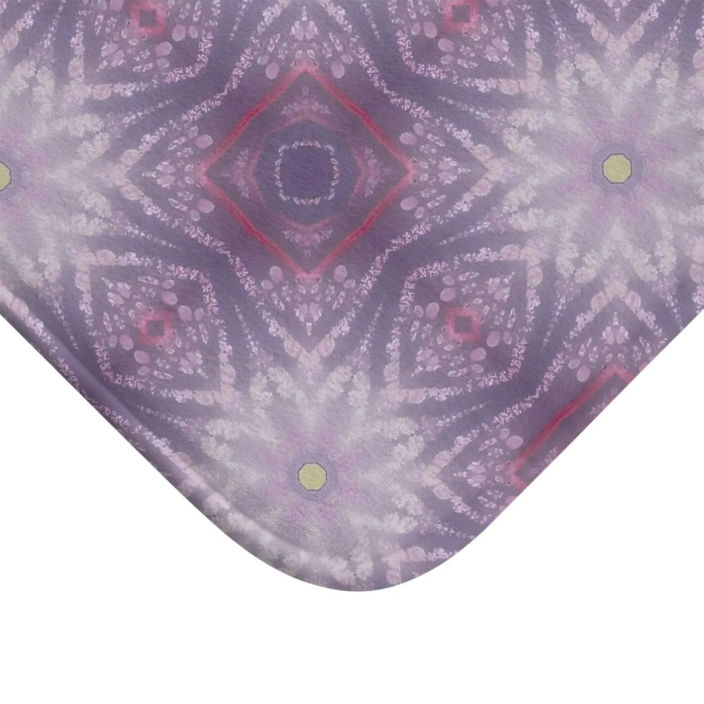 Purple Geometric Bath Mat - Elegant Bathroom Comfort - DipaliZ