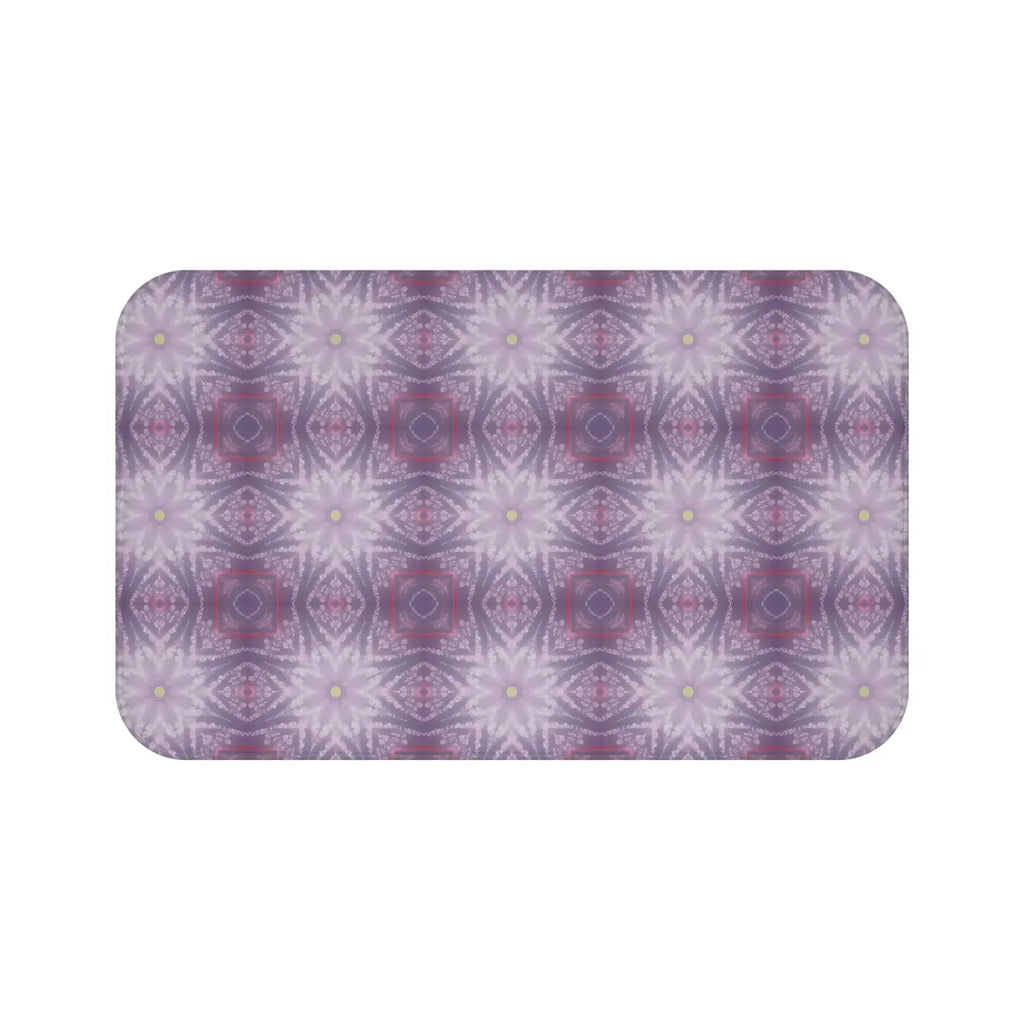 Purple Geometric Bath Mat - Elegant Bathroom Comfort - DipaliZ