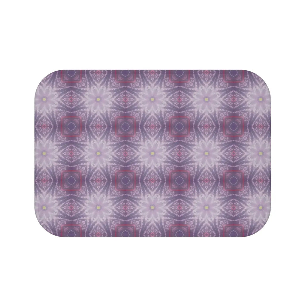 Purple Geometric Bath Mat - Elegant Bathroom Comfort - DipaliZ