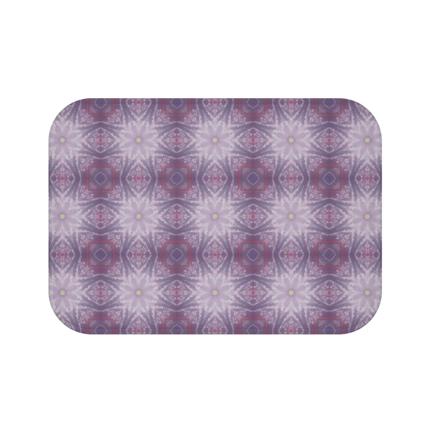 Purple Geometric Bath Mat - Elegant Bathroom Comfort - DipaliZ
