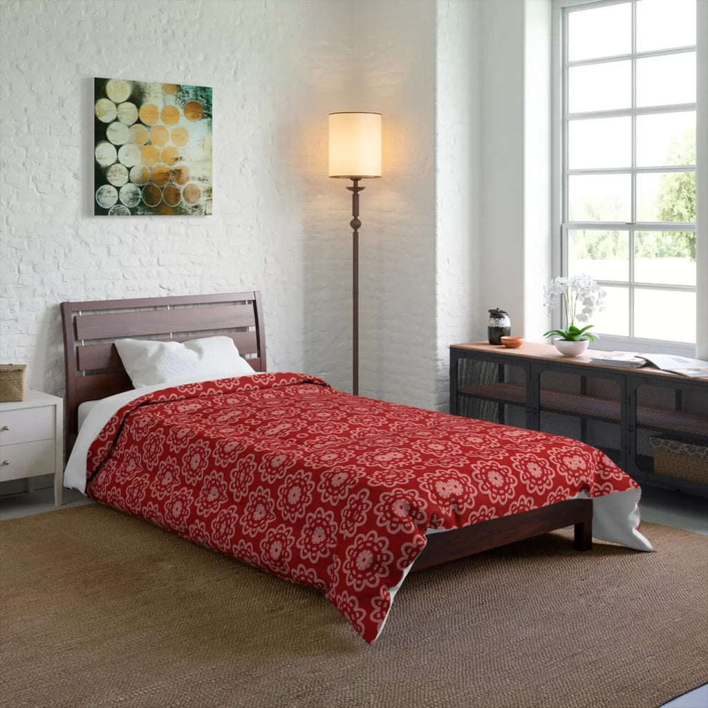 Red Floral Abstract Blanket - Vibrant Cozy Comfort - DipaliZ